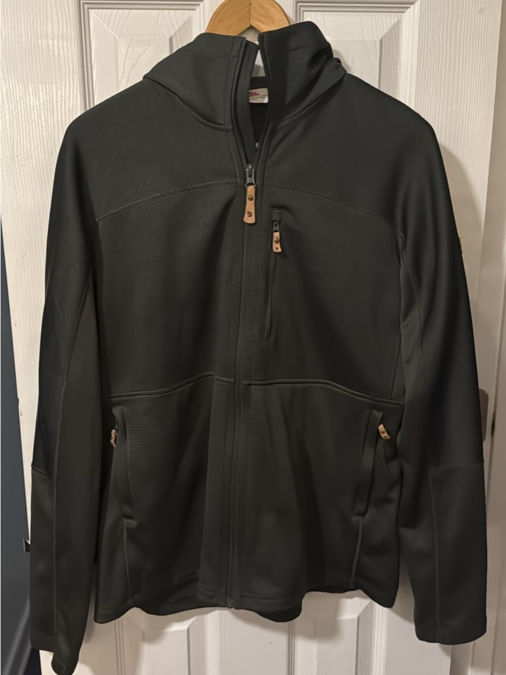 Fjallraven Black Softshell Hooded Utility Jacket